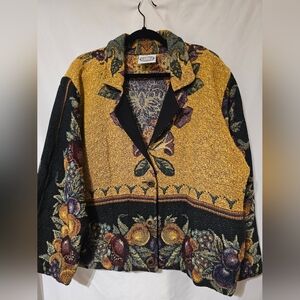 Vintage Floral Patterned Blazer